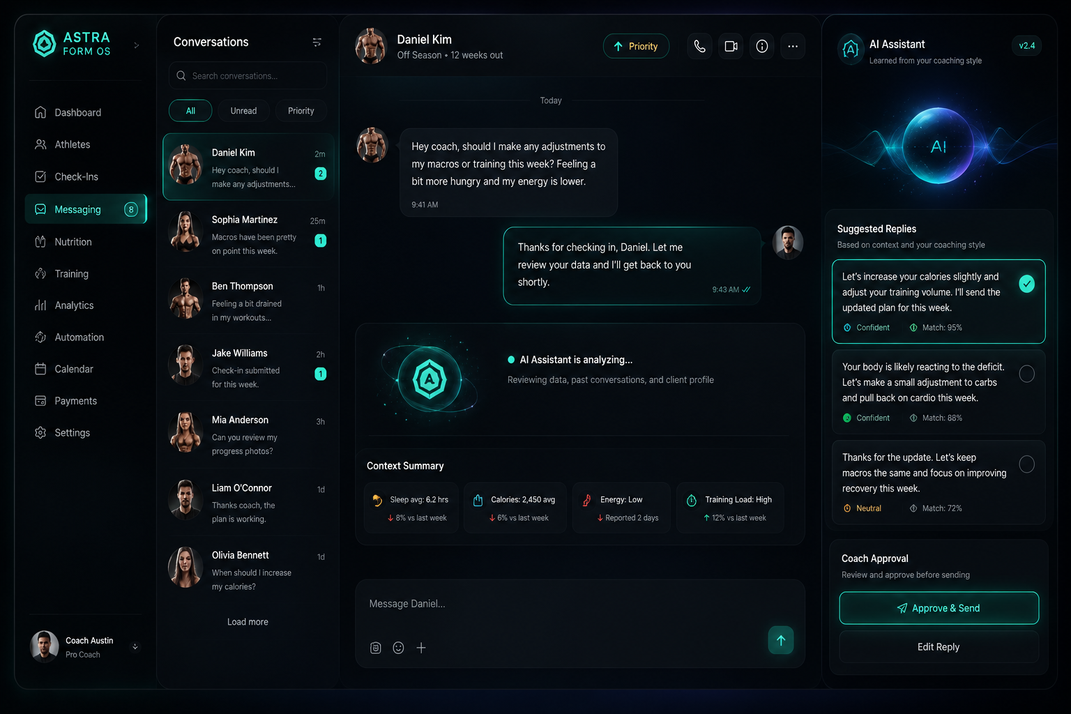 Astra Form OS — AI Messaging Interface